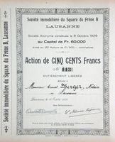 Société Immobilière du Square du Frene B, Lausanne - 1929