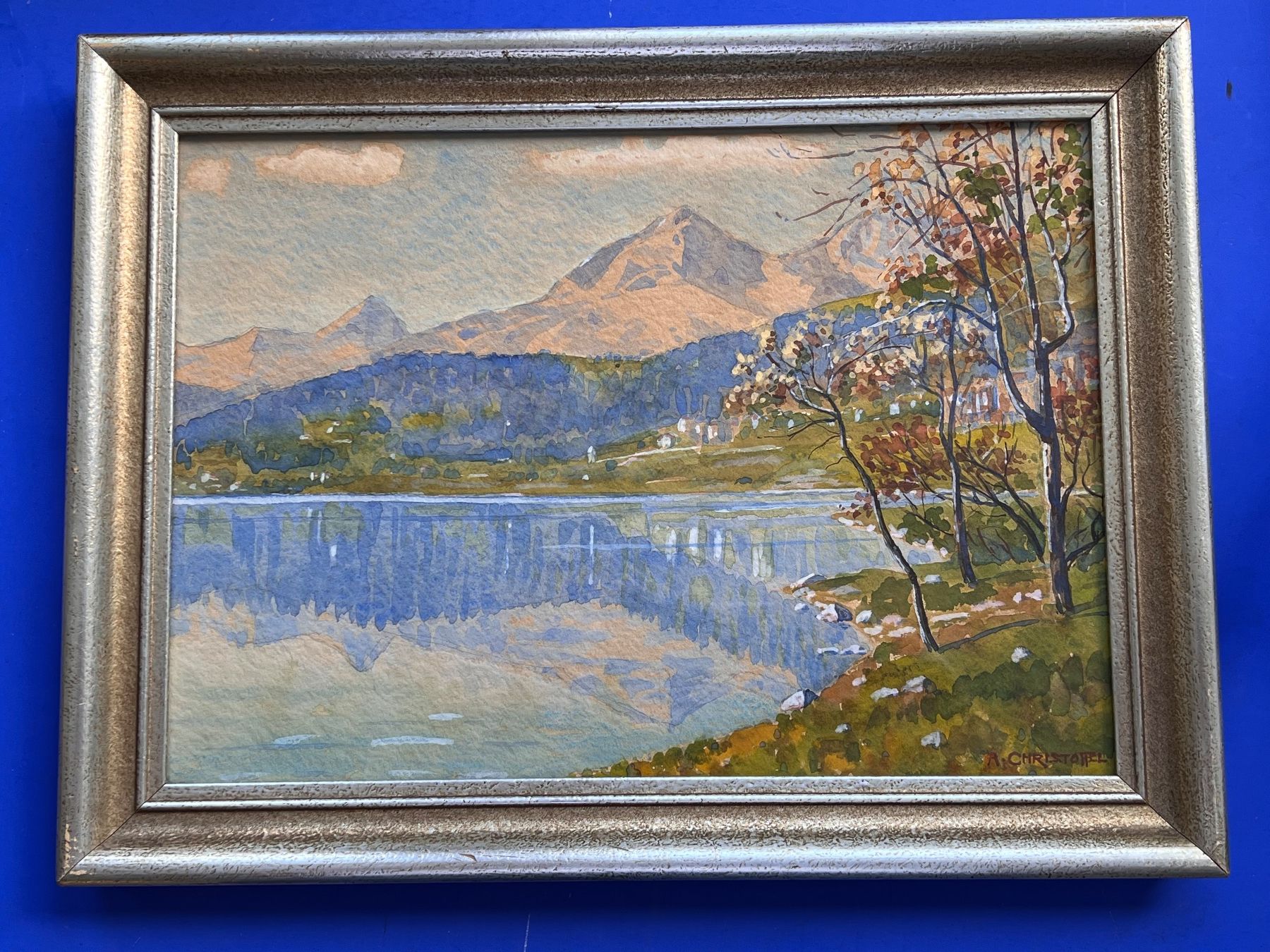Gemälde: Anton Christoffel St Moritzersee Aquarell – Gebraucht aus Adliswil von buch_und_kunst
