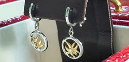 Ohrringe Gelb-Weissgold, 585° und Diamanten