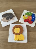 3 herzige Holzpuzzle ab 1J