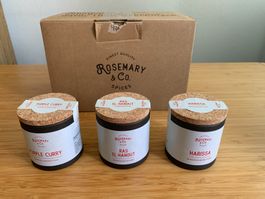 Rosemary & Co. Spices Ras El Hanout, Harissa, Purple Curry