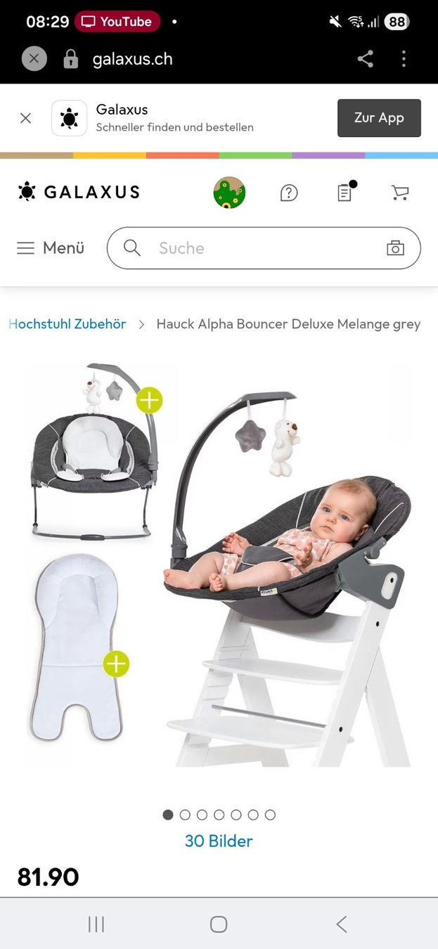 Hauck Sdraiette & Sdraiette a dondolo: Hauck Alpha Bouncer – Usato da Aefligen venduto da Ninibe4 1