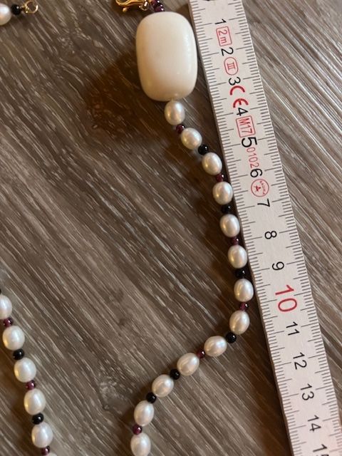 Catenine: 585 Schöne Perlen Kette mit Stempel – Usato da Neerach venduto da romiping 5
