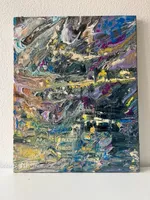 Acryl auf Leinwand abstraktes Gemälde mehrfarbig neu