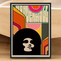 Affiche vintage Art Mid-Century Afro style disco musique