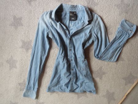 stylische G STAR RAW Damen Jeans Bluse S im used look