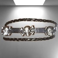💀🔥 Punk-Rock 3er Schädel Armband – Schwarz & Bold ✨