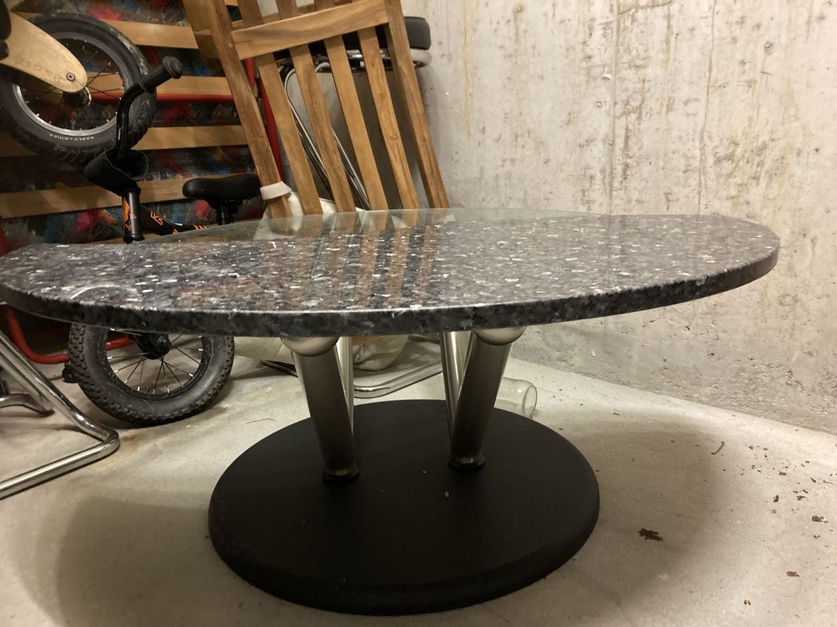 Tische: Couchtisch Stein Glass Metall Veränderbar – Gebraucht aus Zürich von cyt85 3