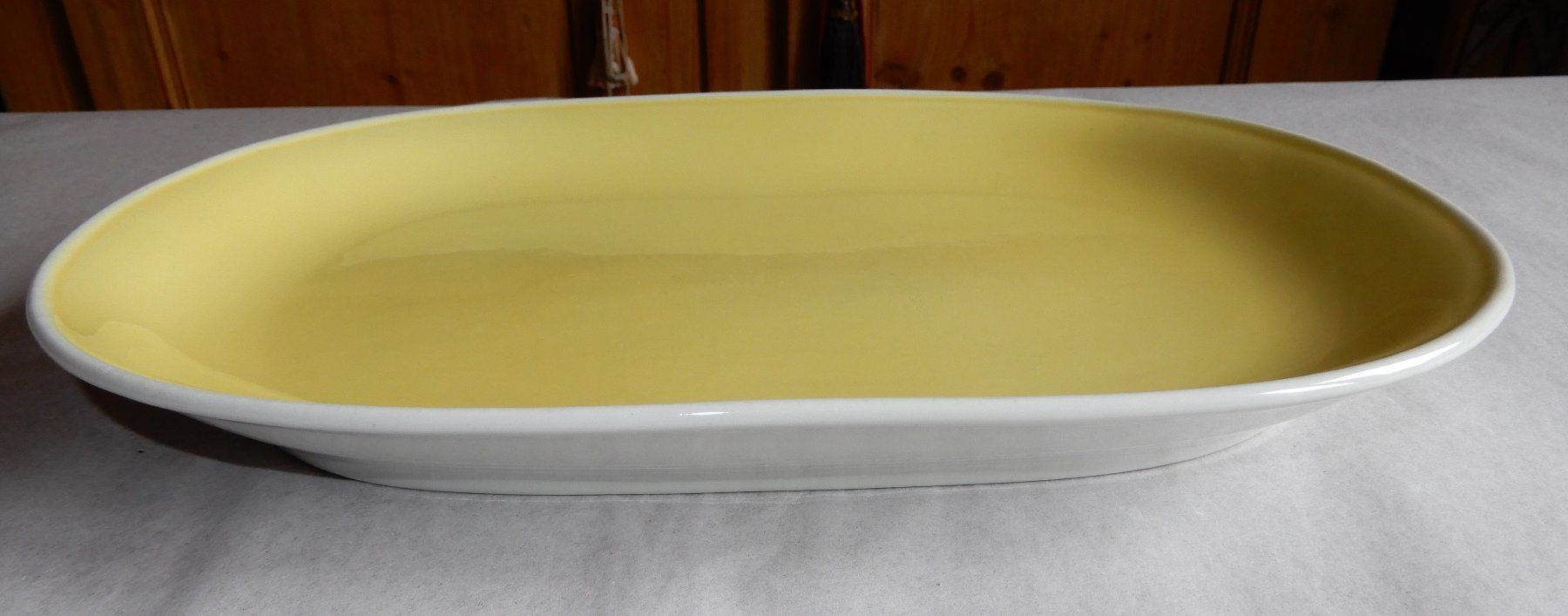 Rössler Piatti di portata: Rössler grosse Fleischplatte 36 cm, gelb, gut – Usato da Senèdes venduto da tintinette43 4