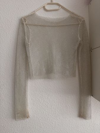 Haut pailletée transparent femme