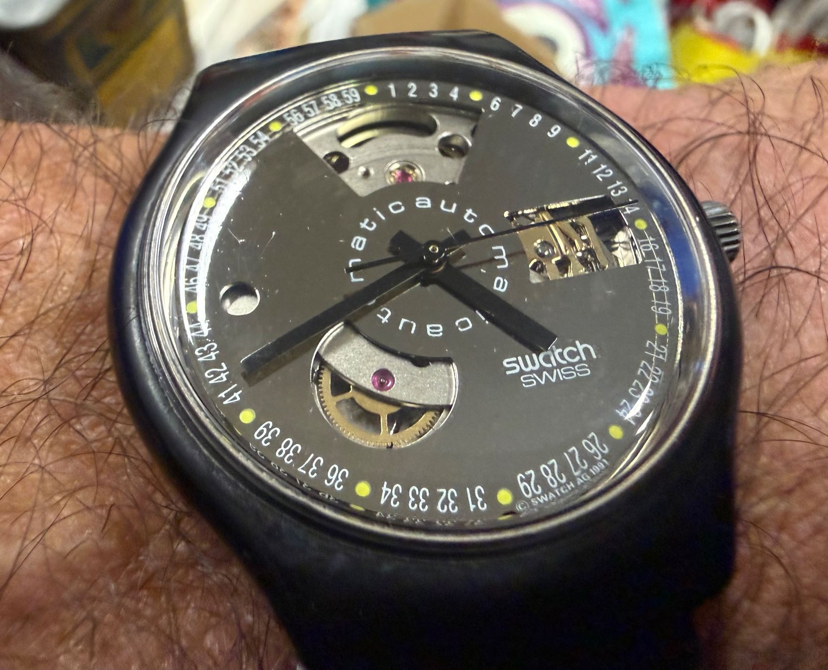 Swatch Uhren: Swatch Automatic Uhr Black Motion SAB100 Swiss Made – Gebraucht aus Glattbrugg von Xena14 1