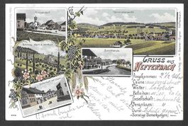 Neftenbach farbige Lithografie Unterdorf Schifflände etc.