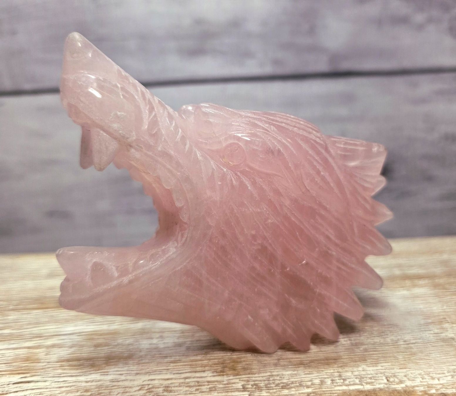 Mineralien & Heilsteine: Top Rosenquarz Wolf 468g – Neu und originalverpackt aus Matzingen von Shay_Crystalz 2