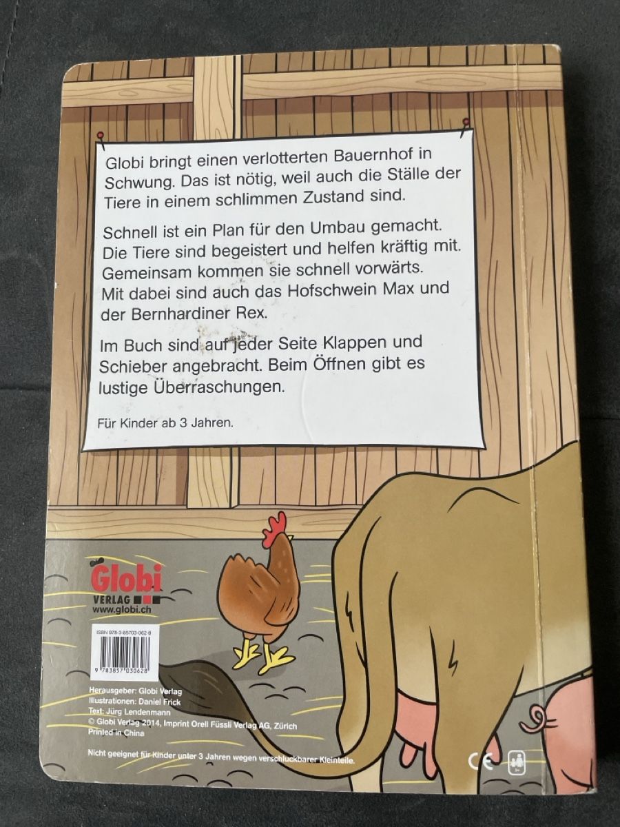Bücher: Globi baut einen Stall - Kinderbuch mit Schiebern, Top! – Neu und originalverpackt aus Neuenkirch von balani 1
