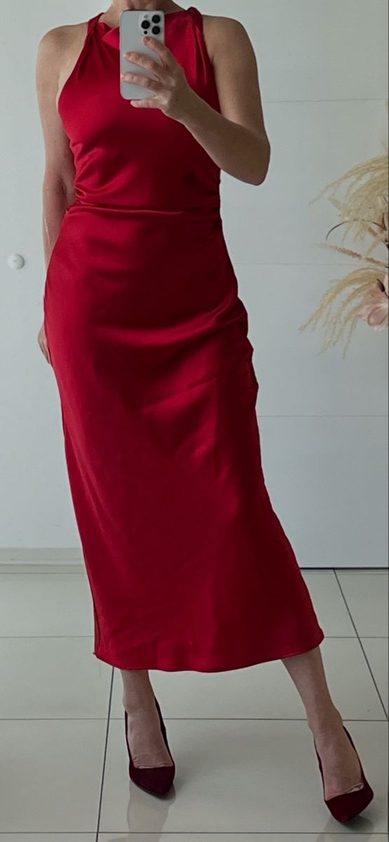 Vestiti: Elegantes rotes Stretchkleid, Grösse S – Usato da Zürich venduto da Kos12345 1