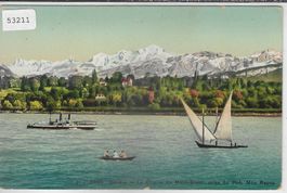 Geneve - La Chaine du Mont-Blanc prise, du Parc mon Repos