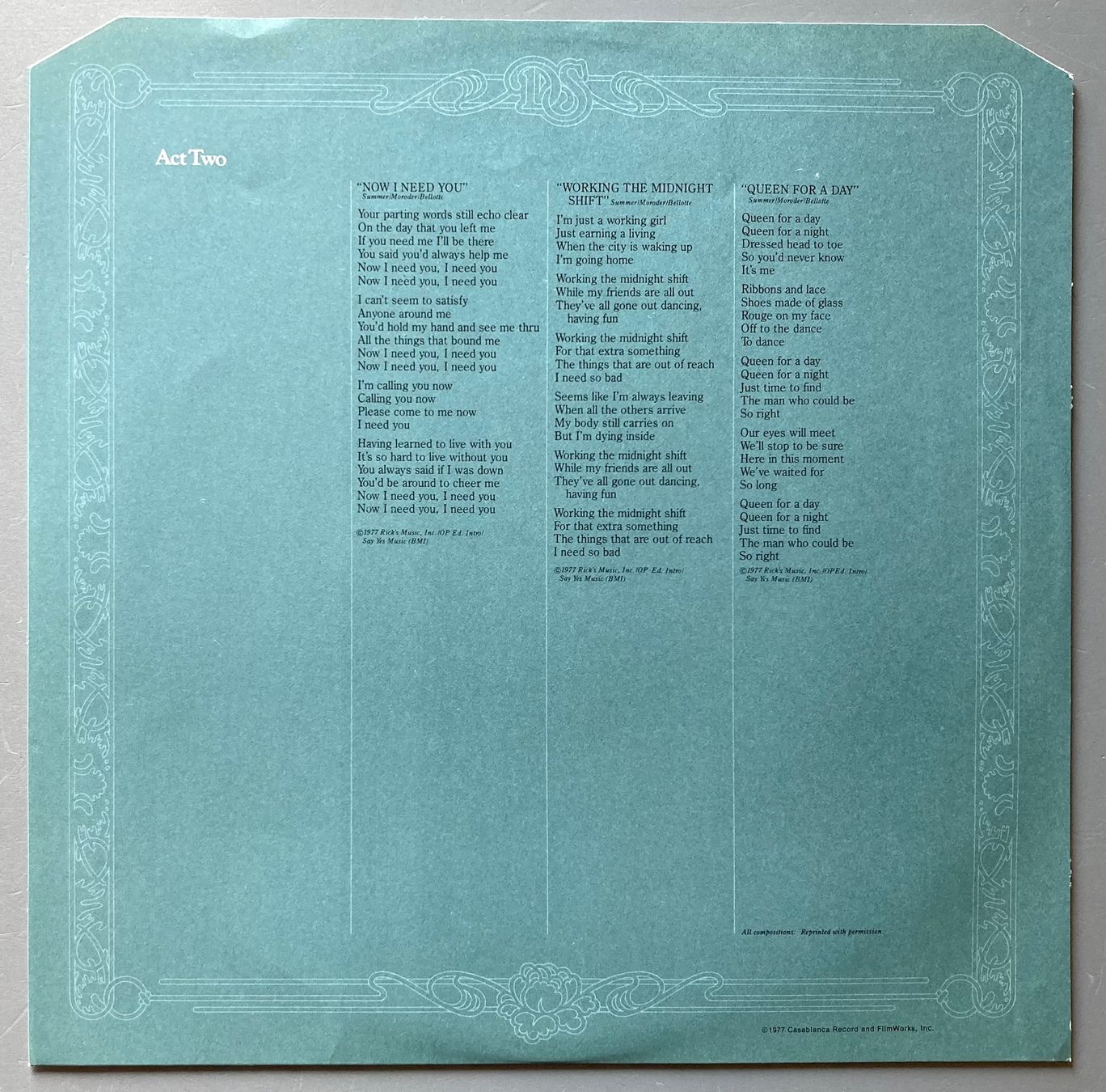 Schallplatten: DONNA SUMMER - ONCE UPON A TIME – Gebraucht aus Poliez-Pittet von Newtown-Records 4