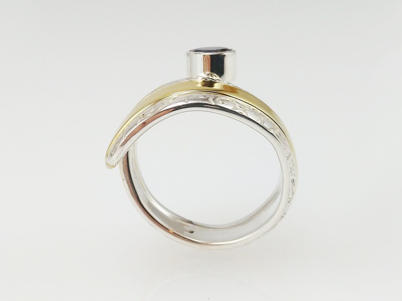 Anelli: Silberring teilvergoldet mit Iolith – Nuovo e nell'imballaggio originale da Meilen venduto da Byrd-bijoux 5