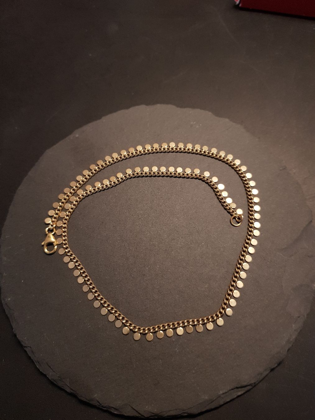 Catenine: Collier laiton doré goldfilled sequins – Usato da Veyrier venduto da sosozizou