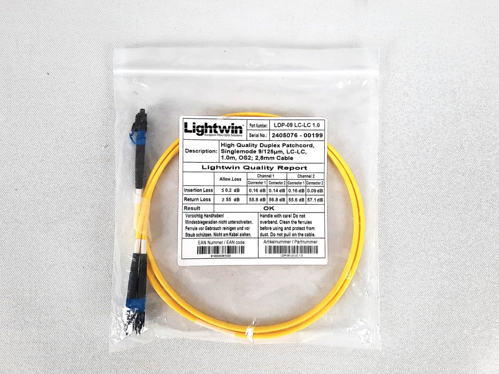 Kabel: LIGHTWIN-Duplex-Patchkabel-1m – Neu (gemäss Beschreibung) aus Beinwil am See von Restwert_Beinwil
