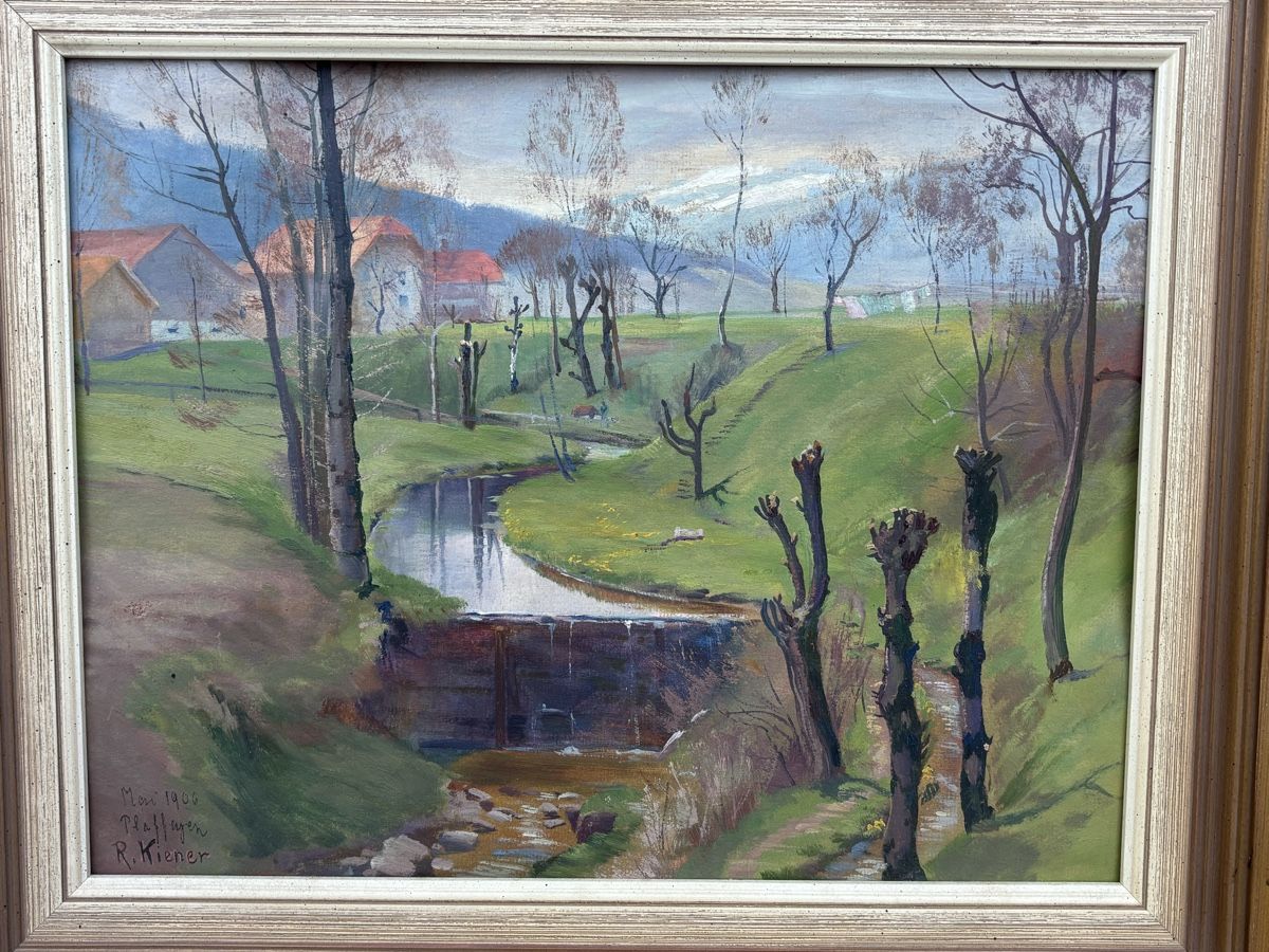 Dipinti: Gemälde Plaffeien sig Robert Kiener 1906 – Usato da Plasselb venduto da Mike760 1
