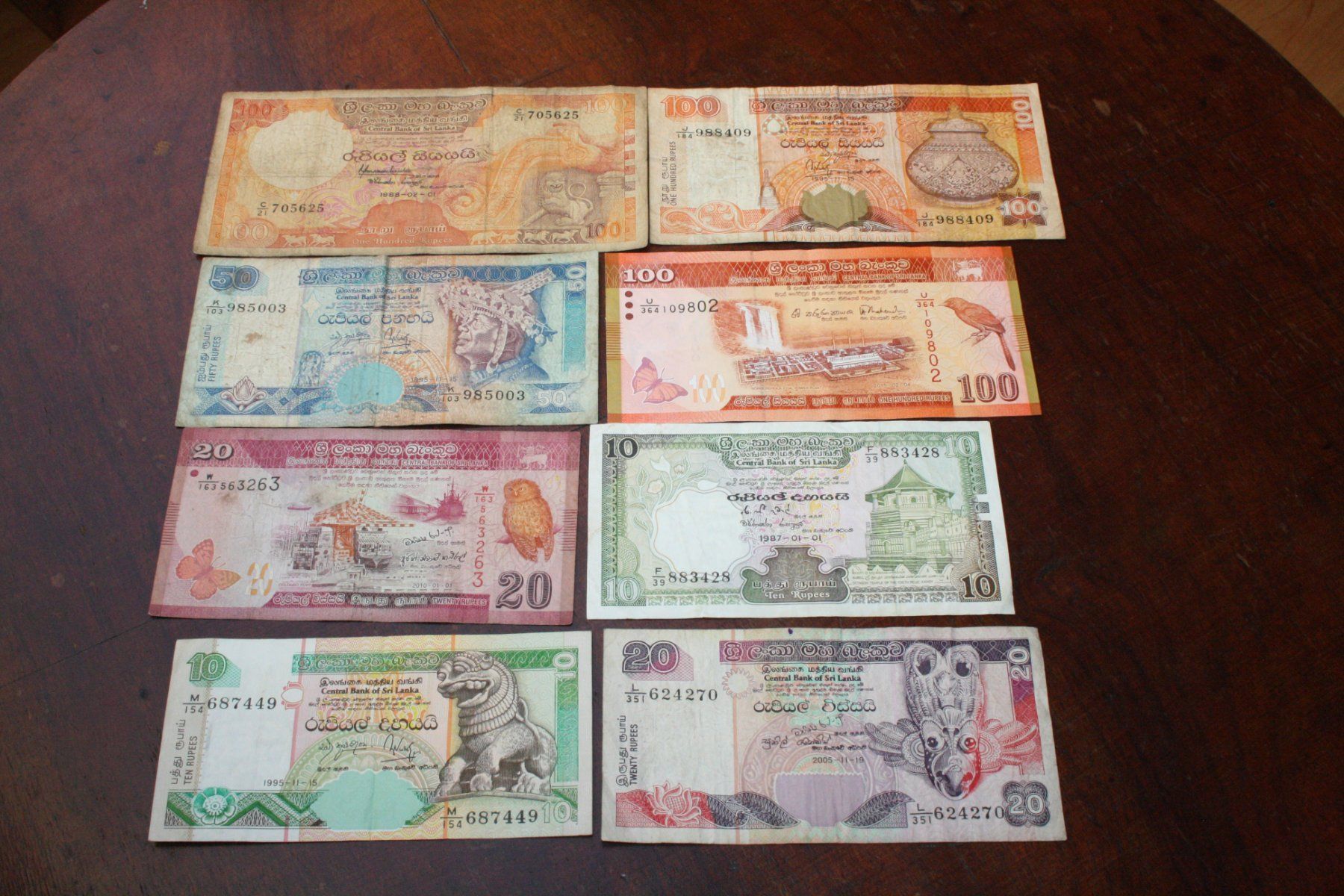 Billets de banque: Sri Lanka lot 8 billets – D'occasion à Cormondrèche par Hermes.monnaies