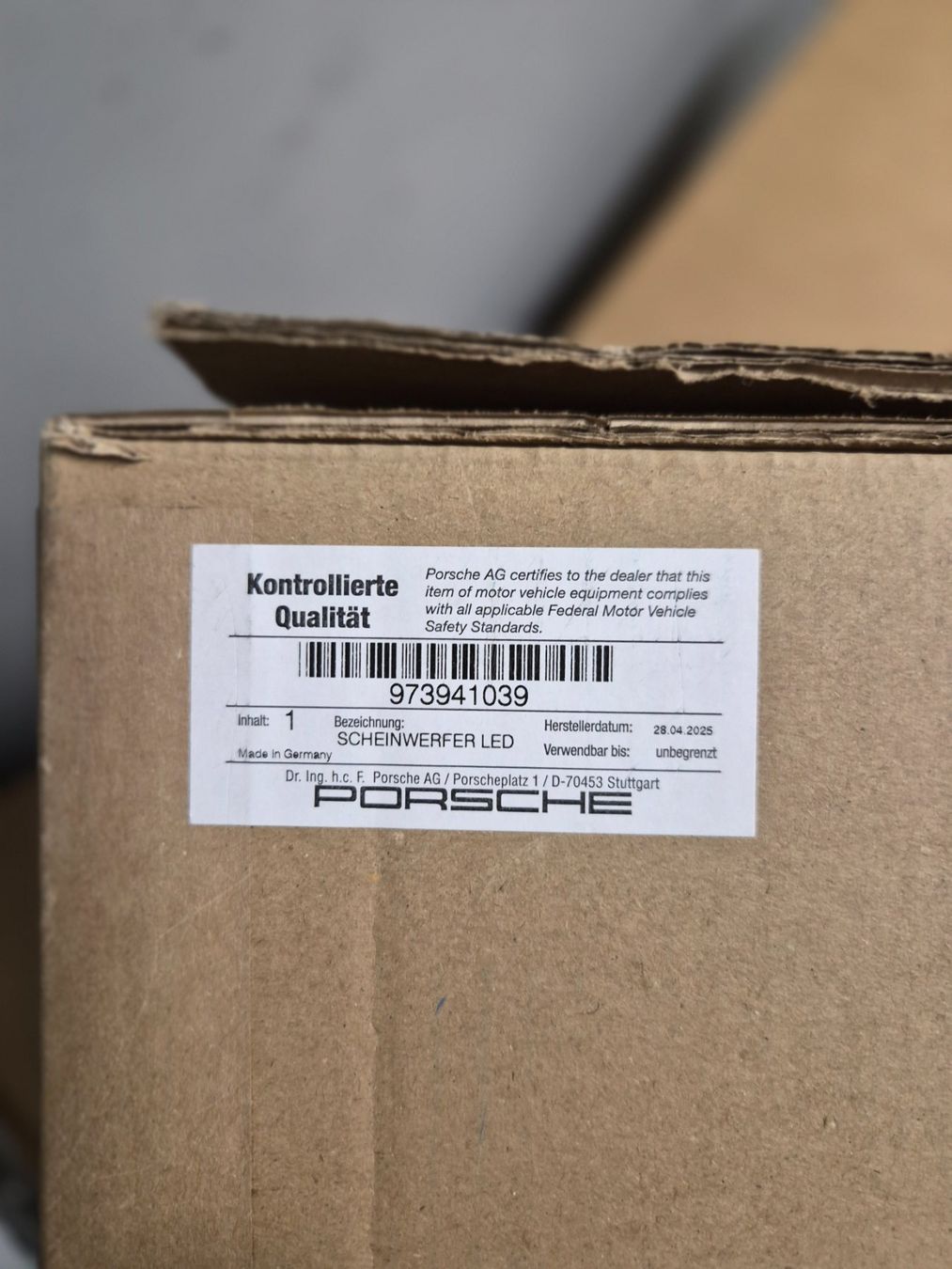 Fari: Porsche Panamera 971 LED-Matrix Scheinwerfer 973941039 – Nuovo e nell'imballaggio originale da Dübendorf venduto da AMAG-Autowelt 1