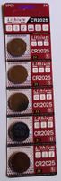 5 Stück CR 2025 LITHIUM Knopfbatterien 3 Volt