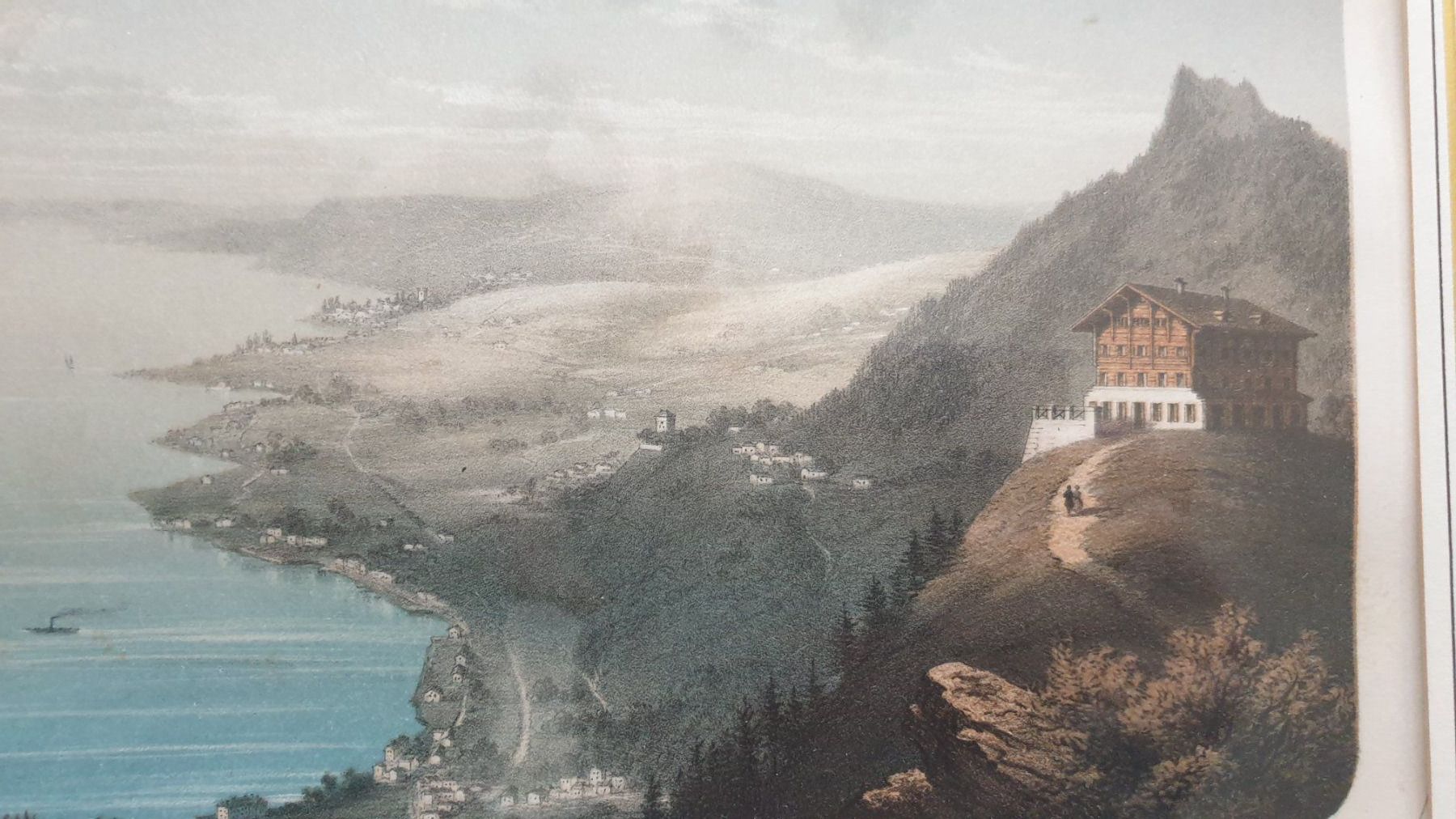 Stiche: Chalet über dem See. Koloriert. – Gebraucht aus Goldach von armando_r