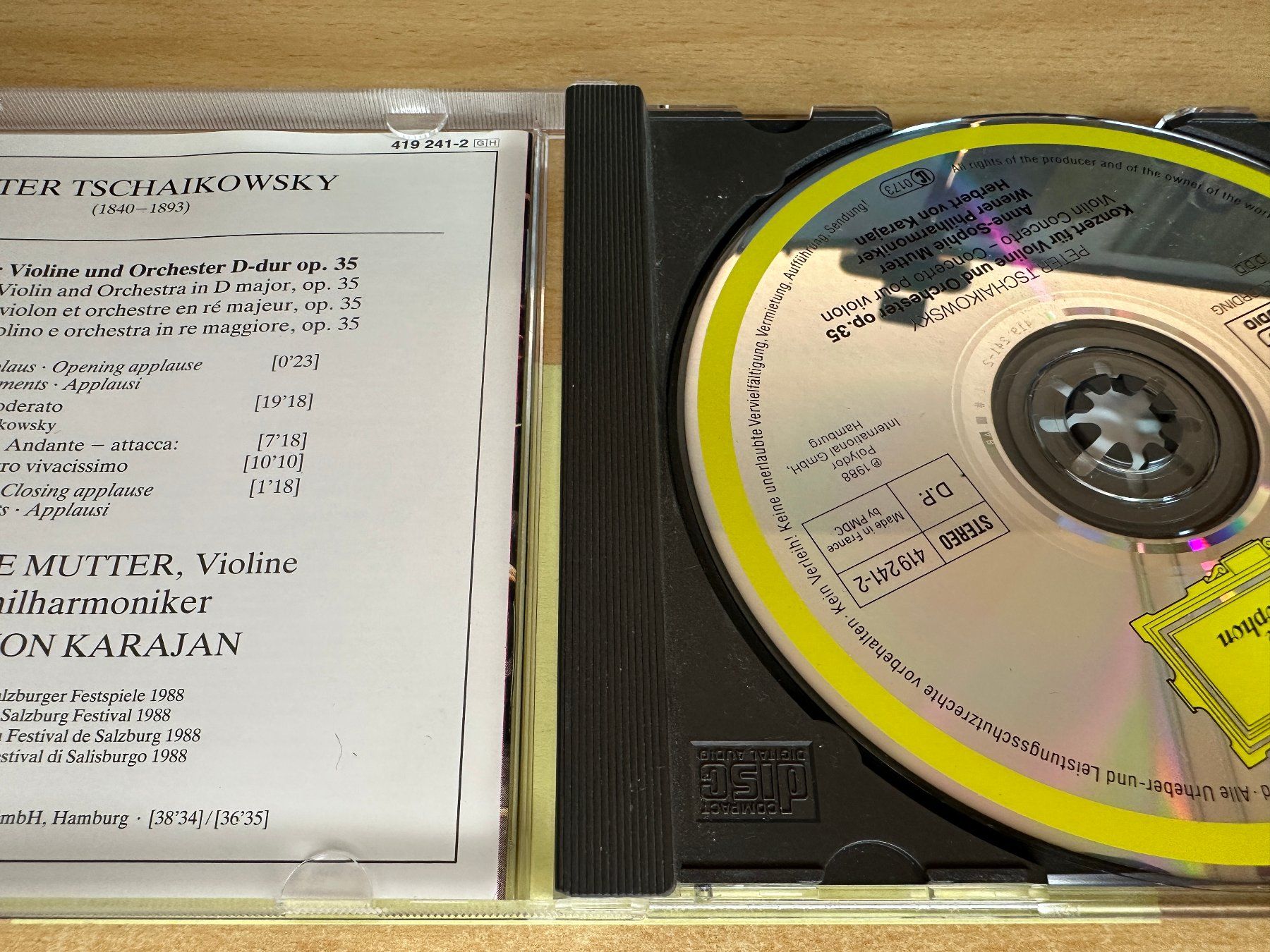 CDs: I9 Tschaikowsky Mutter Herbert von Karajan – Violinkonzert – Gebraucht aus Rikon im Tösstal von Alpenmutz 2