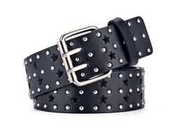 Schwarzer Gürtel PU-Leder Stern Rock-Punk-Stil - Ceinture