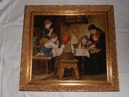 Bild Gobelin 58,5x 63x 4,5cm DAS TISCHGEBET Unikat, Vintage
