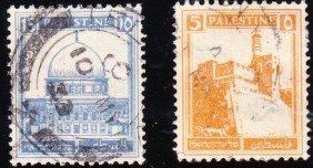 Tutti i francobolli: 2 Timbres Palestine - rares - 1927 - Obl. – Usato da Blonay venduto da Leglaude_01