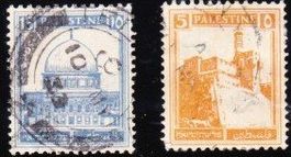 2 Timbres Palestine - rares - 1927 - Obl.