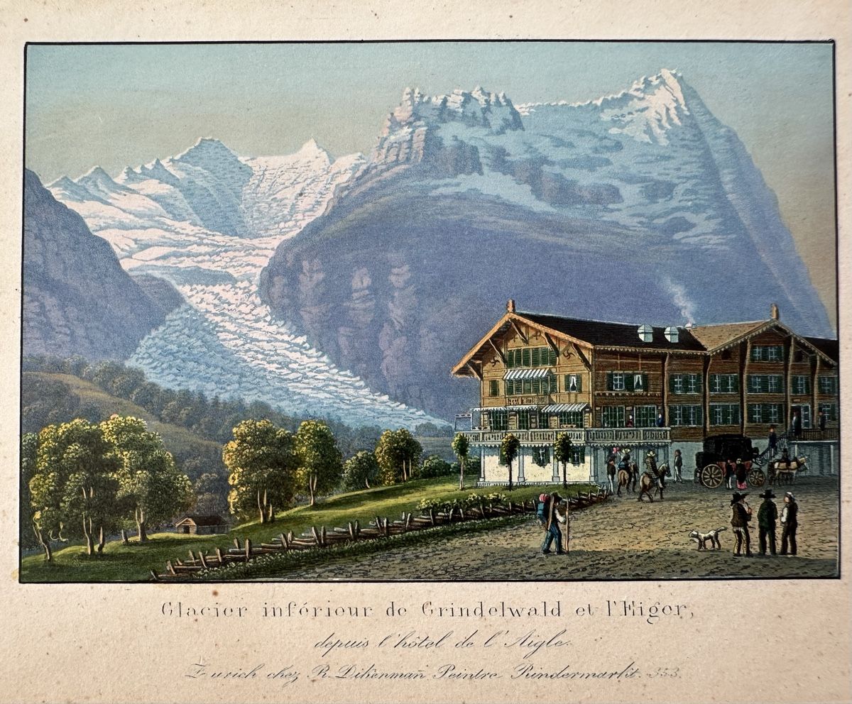 Incisioni: Dikenmann Aquatinta Grindelwald Eiger – Usato da Oberuzwil venduto da Crystall0 1