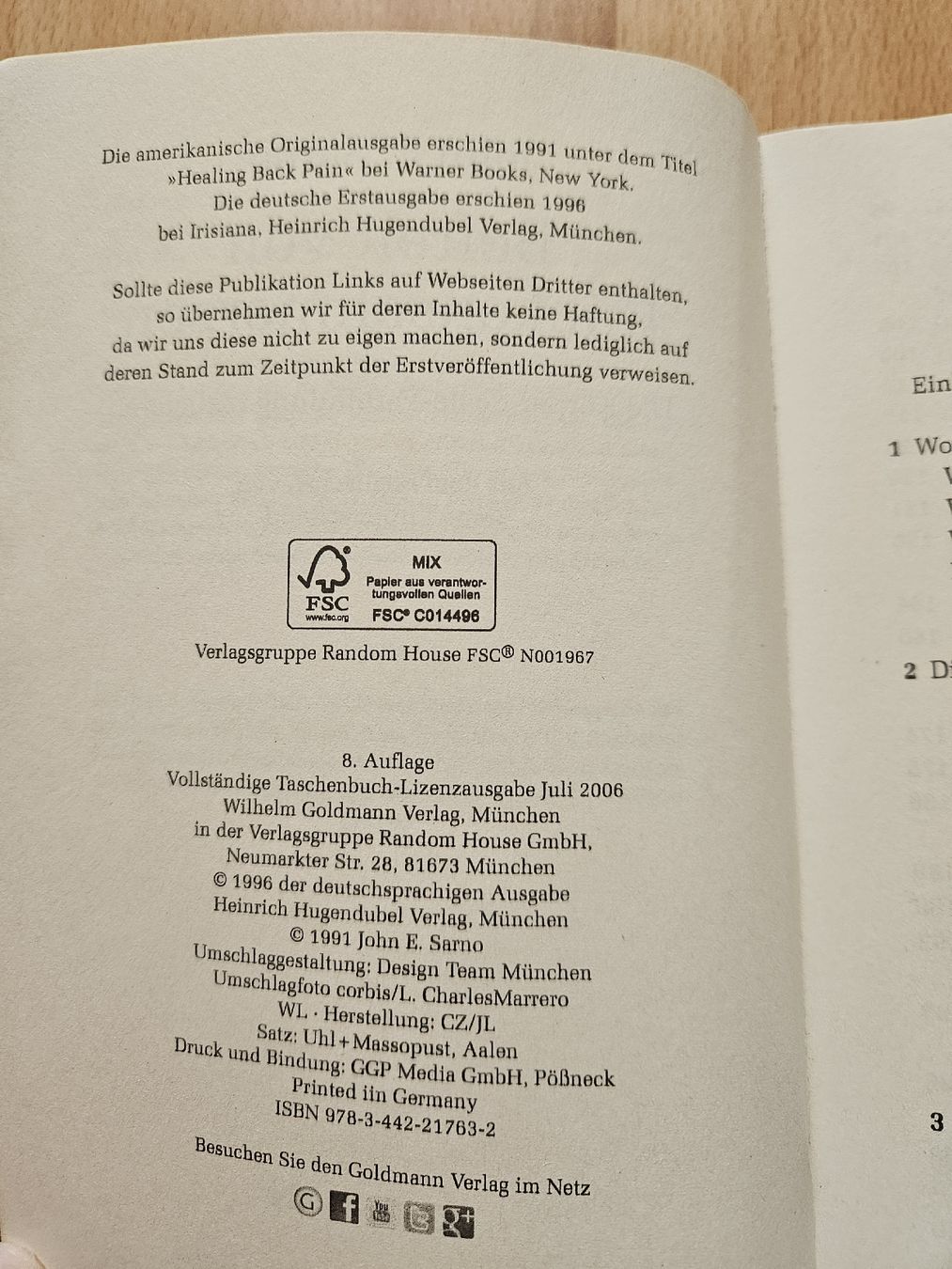 Libri: John Sarno: Befreit von Rückenschmerzen – Usato da Ebikon venduto da SecondChance_byM 3