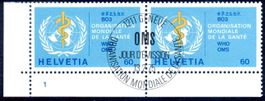 1975 ORGANISATION MONDIALE DE LA SANTE PAAR AUSGABETAG BU185