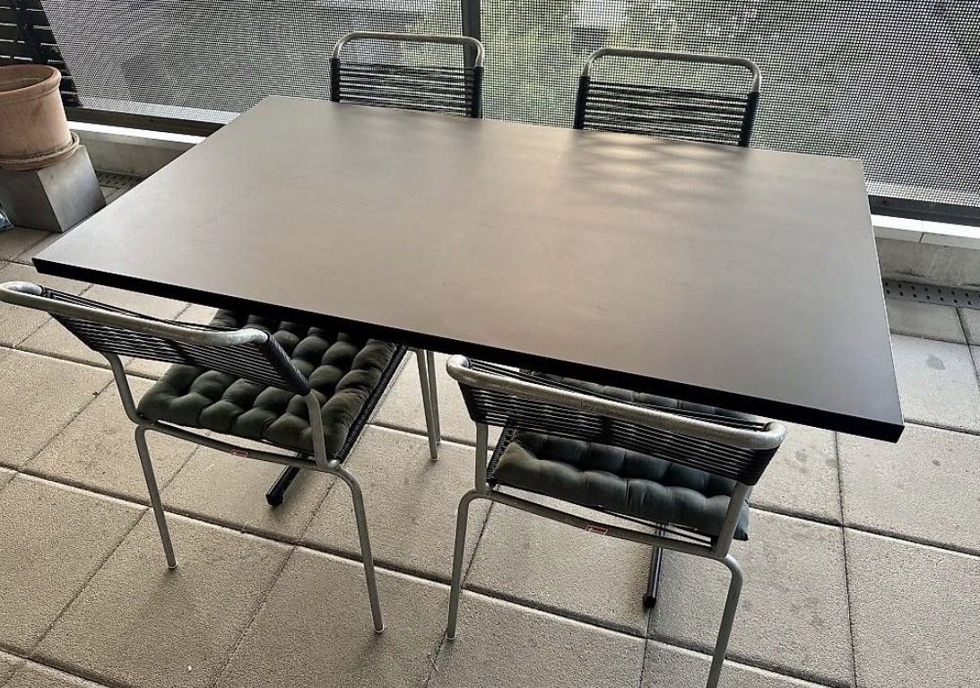 Schaffner Tavoli: Schaffner Gartentisch Blechtisch Esstisch – Usato da Freienstein venduto da Zippi007