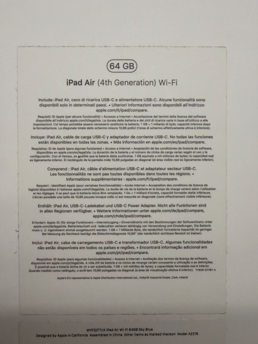 Apple Tablet PC: iPad Air (4th Gen) – Usato da Richterswil venduto da Botondsz 4