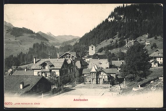 Ansichtskarten: AK Adelboden, Teilansicht mit Kirche – Gebraucht aus Berlin von bartko-reher
