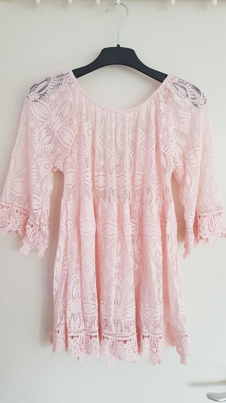 Tuniche: Blouse dentelle rose poudré, taille 40/unique – Nuovo (secondo la descrizione) da Versoix venduto da aline_b 1