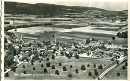 Crassier et le Jura vus d'avion