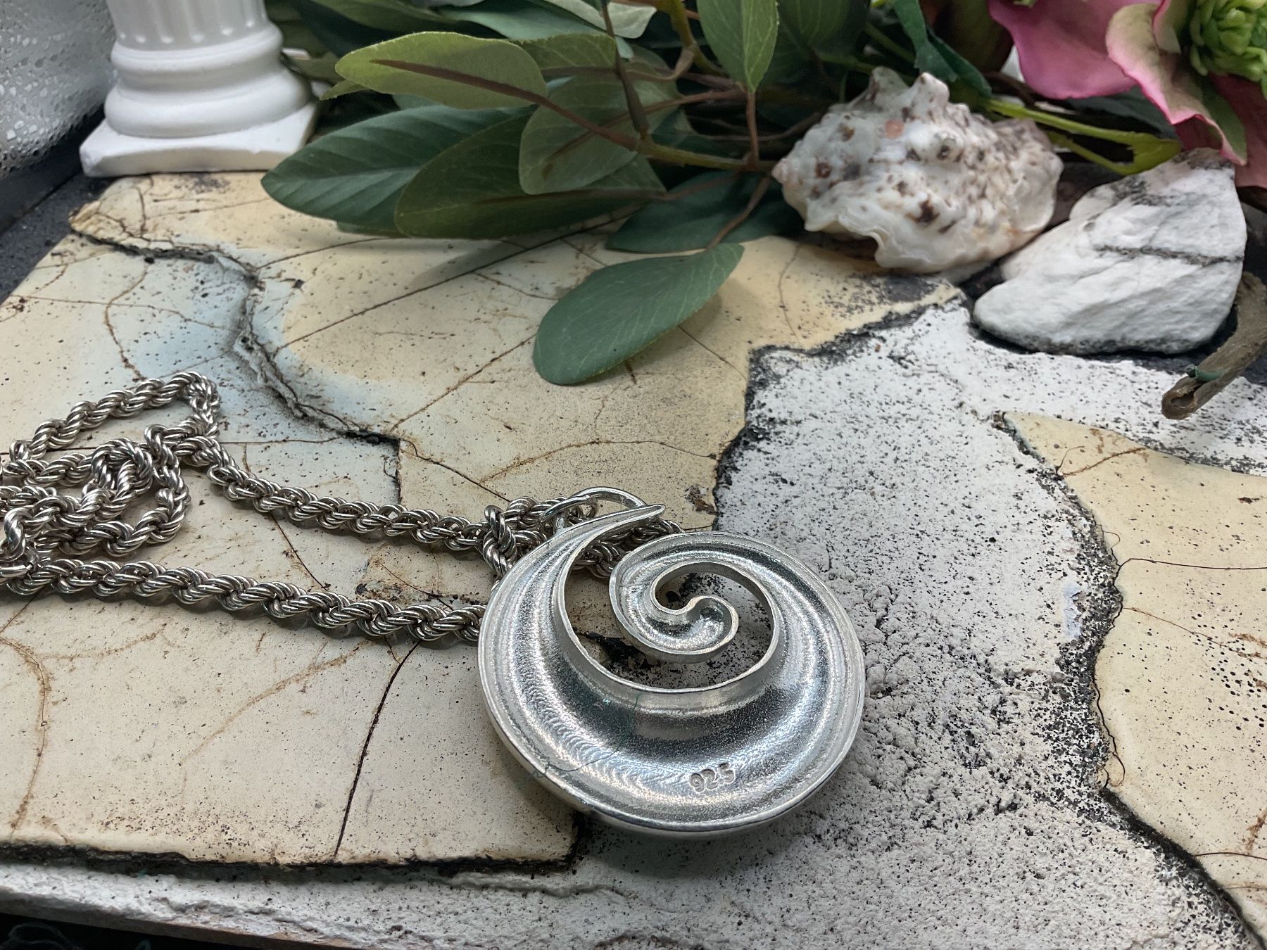 Sonstiger Schmuck: Grosser Anhänger mit Collier, Sterlingsilber – Gebraucht aus Luzern von S.Kern01 2