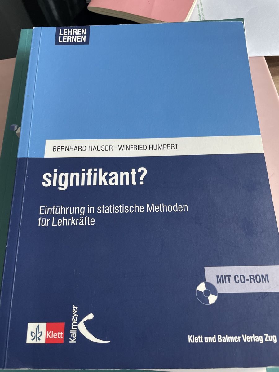 Libri: signifikant? Einführung in statistische Methoden – Nuovo (secondo la descrizione) da Rorschach venduto da Inaya03