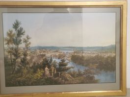 Gouache koloriert bilder stadt zurich