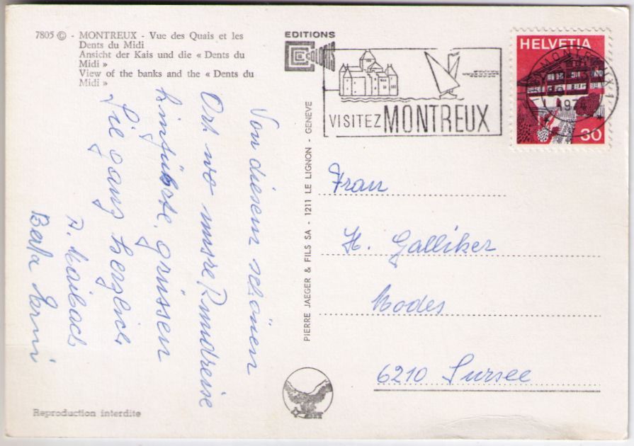 Cartes postales: Montreux - Quais – D'occasion à Binningen par Mountainrider 1