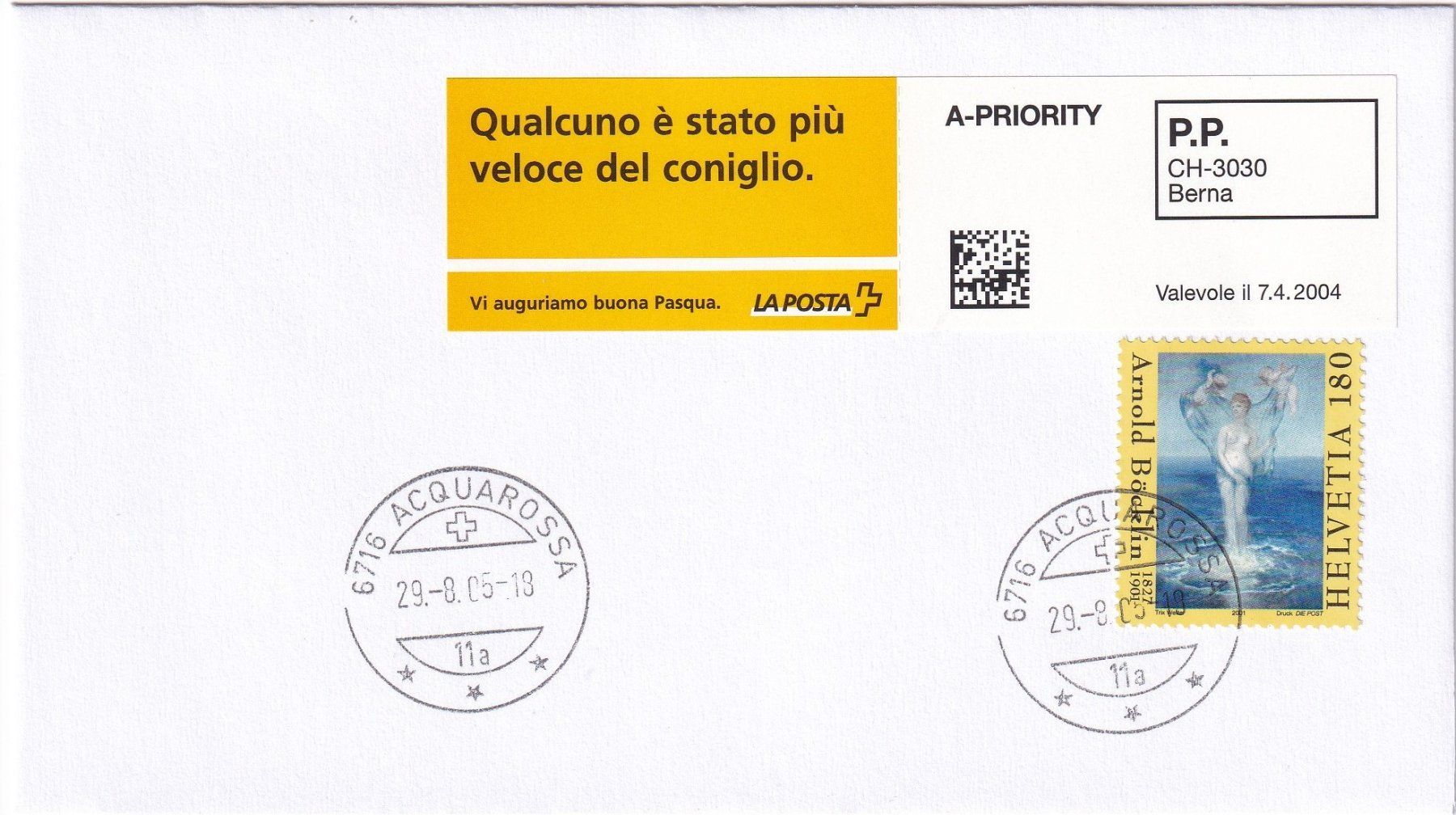 Tous les timbres: 2 buste con francobollo speciale e timbro ACQUAROSSA – Neuf (Voir description) à Castione par Rx-stamps 2