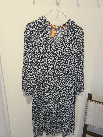Street One Kleid, Grösse 36, Navy/Weiss