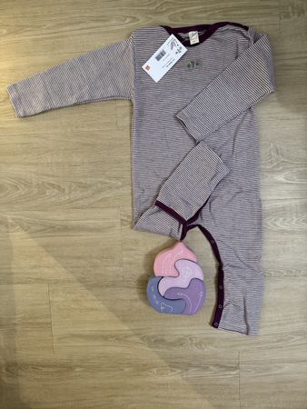 Neu Lilano Wolle/Seide Strampler mit Beinumschlag Grösse 92