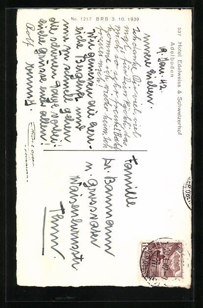 Cartes postales: Adelboden, Hotel Edelweiss, Scheizerhof  – D'occasion à Berlin par bartko-reher 1